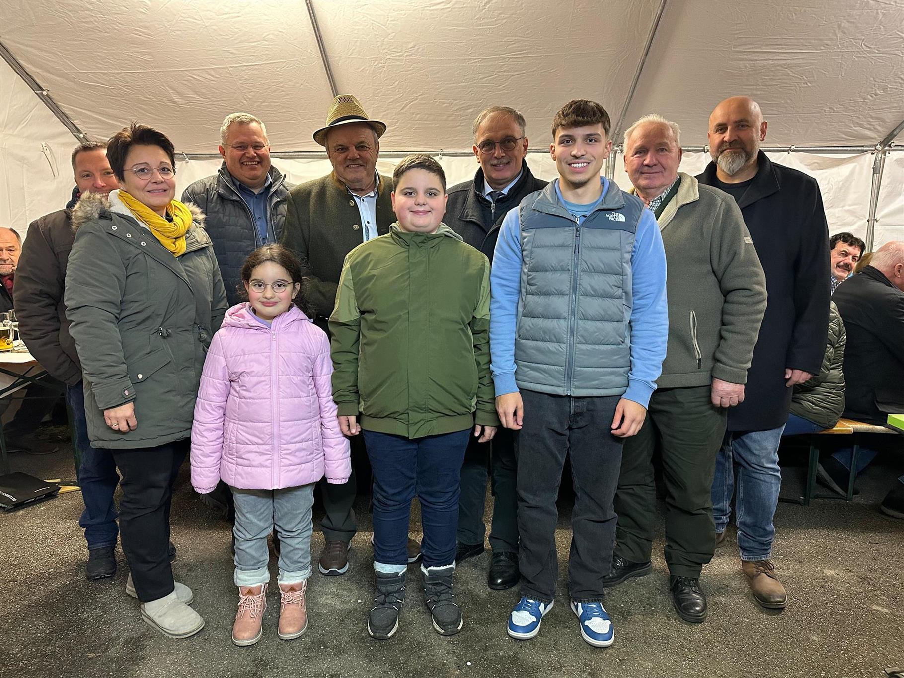 von links nach rechts Franz Dürr jun., Petra Thürr, Wolfgang Thürr, Magdalena Wingelhofer, Johann Krimmel, Johannes Wingelhofer, Richard Hogl, Sebastian Fleischmann, Franz Schleinzer, Andreas Kopp