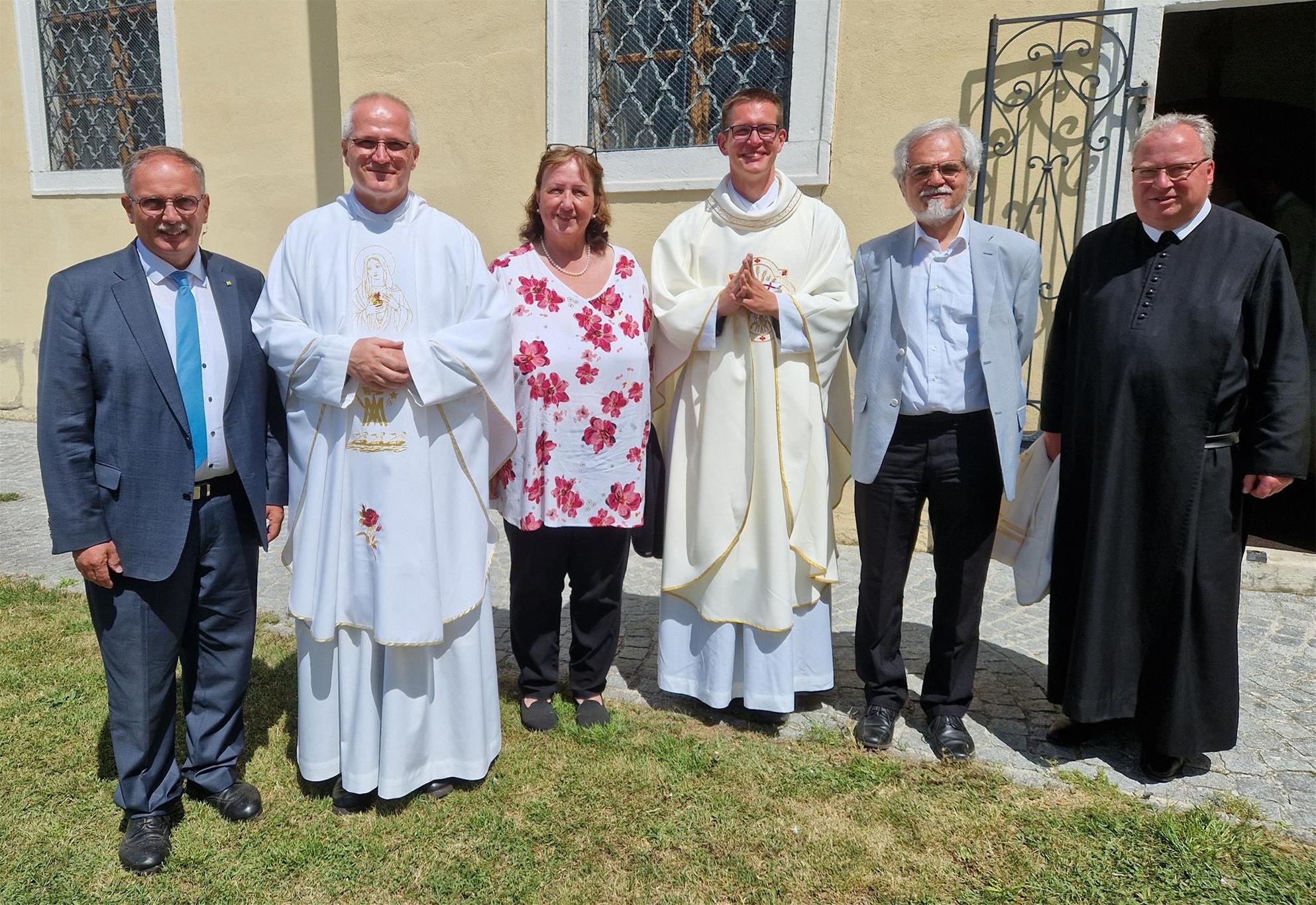 v.l.n.r.: Richard Hogl, P. Michael Fritz, Luise Burger, P. Leo Maria Zehetgruber, Herbert Fellinger, P. Placidus Leeb